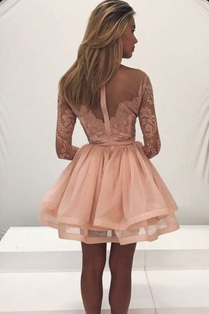Robe fête de la rentrée decoration en fleur en organza mignonne encolure ronde naturel - Photo 2