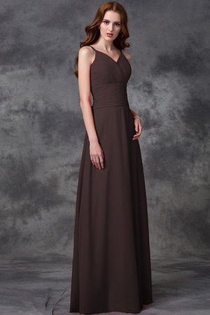 Vestido de Dama de Honor de Corte princesa de Corte-A en Gasa de Largo de Volante - Foto 7
