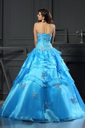Abito Quinceanera Formale Senza Maniche con Perline Ball Gown Lunghi - Foto 2