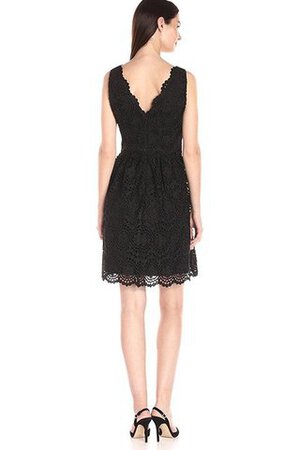 Robe demoiselle d'honneur naturel courte fermeutre eclair poches avec chiffon - Photo 2