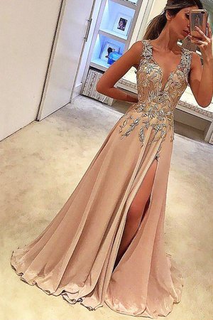 Normale Taille A-Linie Glamourös Prinzessin Ballkleid mit Applikation - Bild 1