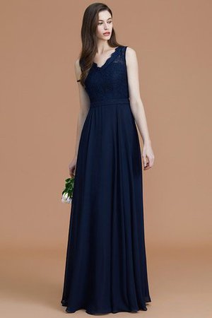 A Linie Prinzessin Normale Taille Ärmelloses Bodenlanges Brautjungfernkleid - Bild 3