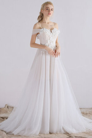 Abito da sposa moderno naturale con fiore speciale in raso a sala - Foto 1