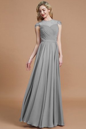 Robe demoiselle d'honneur naturel avec chiffon ligne a de princesse jusqu'au sol - Photo 32