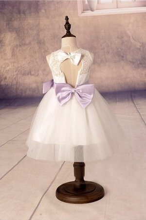 Robe de cortège enfant plissage de lotus textile en tulle avec ruban manche nulle - Photo 4