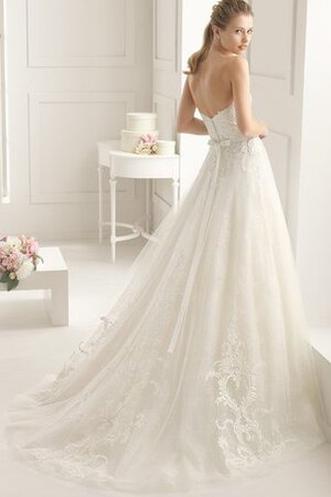 Gericht Schleppe natürliche Taile Prinzessin bodenlanges Brautkleid mit Gürtel - Bild 2