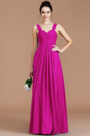 Robe demoiselle d'honneur naturel en chiffon de col en cœur jusqu'au sol d'empire - Photo 17
