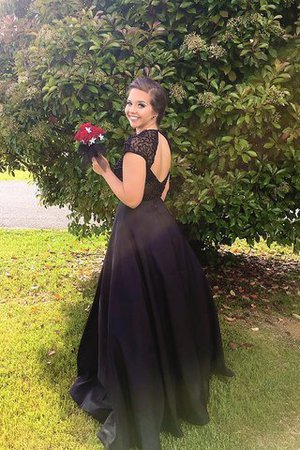 Ärmelloses A Linie Satin Bodenlanges Anständiges Abendkleid - Bild 2