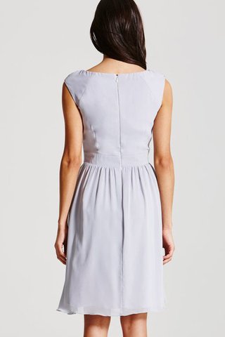 A linie knielanges Brautjungfernkleid aus Chiffon mit Perlen - Bild 2