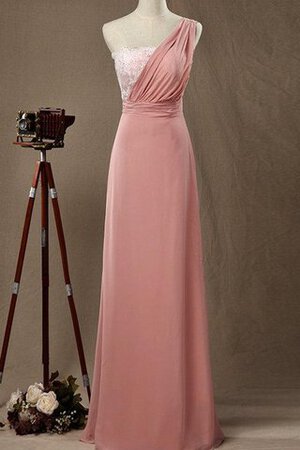Gerüschtes Chiffon enges Ärmellos schlichtes luxus Brautjungfernkleid - Bild 1