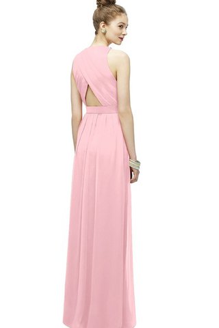 Robe demoiselle d'honneur longue elevé ruché avec sans manches - Photo 2