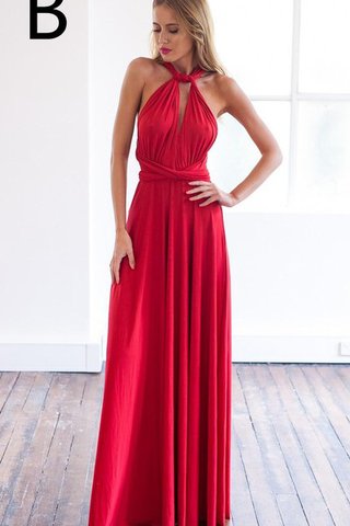 Robe de soirée luxueux impressioé a-ligne manche nulle avec nœud à boucles - Photo 2