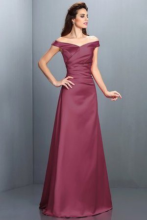 Schulterfrei Reißverschluss Enges Bodenlanges Brautjungfernkleid mit Empire Taille - Bild 5
