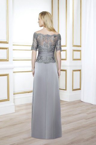 Abito da Ballo A-Line A Terra con Applique Elegante con Mezze Maniche in Chiffon - Foto 2