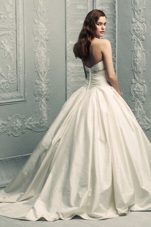 Drapiertes Halle langes festliches Elegantes Brautkleid aus Satin - Bild 2