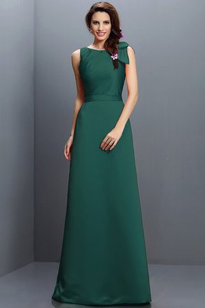 Robe demoiselle d'honneur longue en forme fermeutre eclair col en bateau en satin - Photo 9