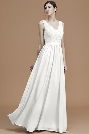 V-Ausschnitt Prinzessin Normale Taille Reißverschluss A Linie Brautjungfernkleid - Bild 22