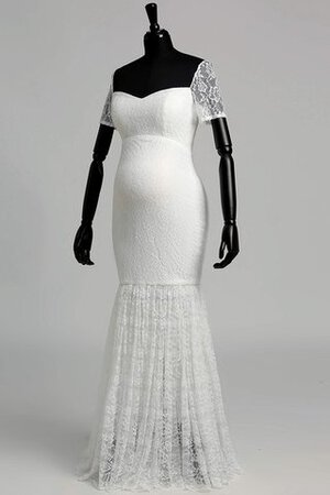 Reißverschluss plissiertes kurze Ärmeln Modern Elegantes schlichtes Brautkleid - Bild 8