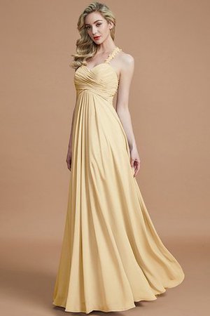 Robe demoiselle d'honneur avec zip jusqu'au sol manche nulle avec chiffon ruché - Photo 17