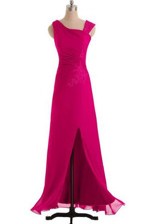 Abito da Damigella moda Spacco Anteriore con Applique in Chiffon A-Line con Increspato - Foto 2