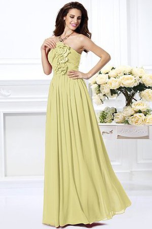 Robe demoiselle d'honneur fermeutre eclair en chiffon avec fleurs de bustier ligne a - Photo 8