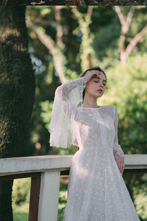 Robe de mariée fermeutre eclair avant-gardiste jusqu'au sol longue femme branché - Photo 4