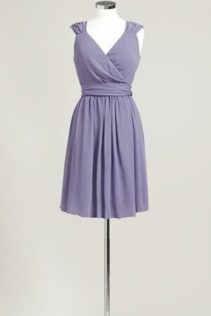 Robe demoiselle d'honneur bref v encolure avec sans manches ligne a - Photo 3