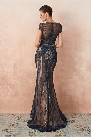 Faszinierend Dehnbarer Satin Schlichtes Ballkleid mit Sweep Zug mit Reißverschluss - Bild 4