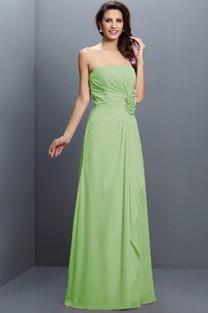 Robe demoiselle d'honneur longue de bustier avec zip avec fleurs en chiffon - Photo 26