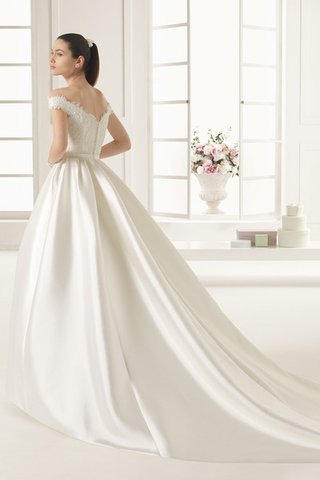 Robe de mariée distinguee vintage en satin poches ceinture - Photo 2