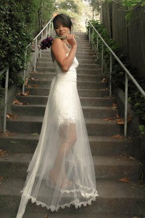 Abito da Sposa Formale E Informale con Increspato Naturale in pizzo Cuore Senza Maniche - Foto 4