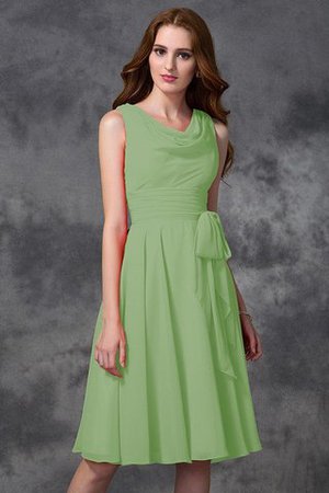 Abito da Damigella Naturale Principessa in Chiffon A-Line Cerniera - Foto 26