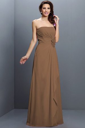 Robe demoiselle d'honneur longue de bustier avec zip avec fleurs en chiffon - Photo 4