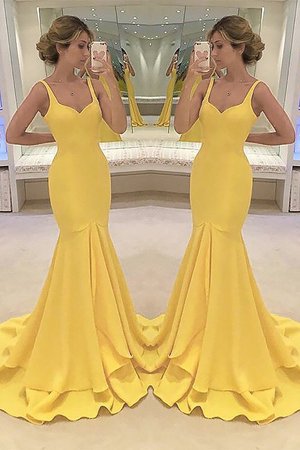 Absorbierend Meerjungfrau Stil Geschichtes Ballkleid ohne Ärmeln mit Natürlicher Taille - Bild 1