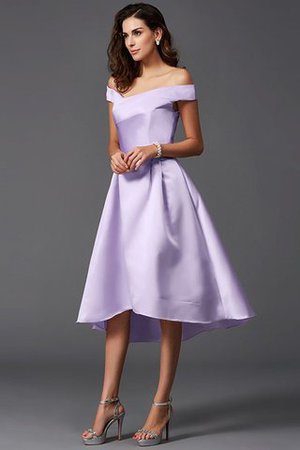 A Linie Schulterfrei Hoch Niedrig Rocklänge-asymmetrisches Mini Brautjungfernkleid - Bild 18