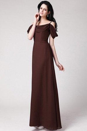 Ärmelloses Normale Taille Chiffon Bodenlanges Anständiges Brautjungfernkleid - Bild 9