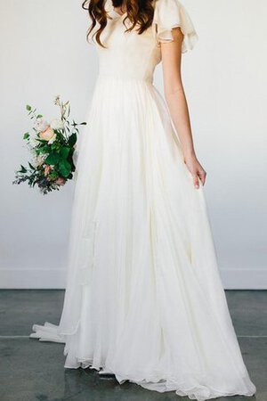Robe de mariée plissé en plage avec chiffon avec zip de lotus - Photo 6