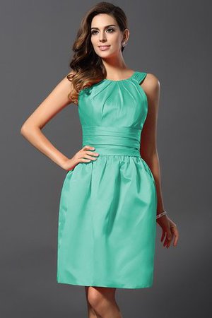 Robe demoiselle d'honneur naturel de princesse avec zip a-ligne en satin - Photo 14