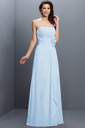 Robe demoiselle d'honneur longue de bustier avec zip avec fleurs en chiffon - Photo 17