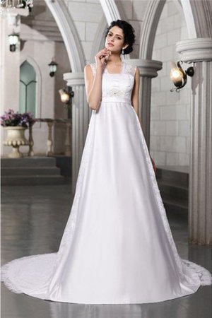 Robe de mariée longue ligne a grandes bretelles de princesse en satin - Photo 1