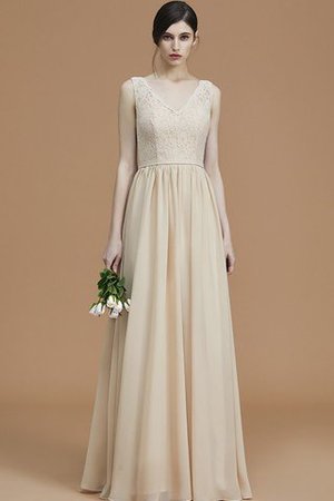 V-Ausschnitt Prinzessin Normale Taille Reißverschluss A Linie Brautjungfernkleid - Bild 5