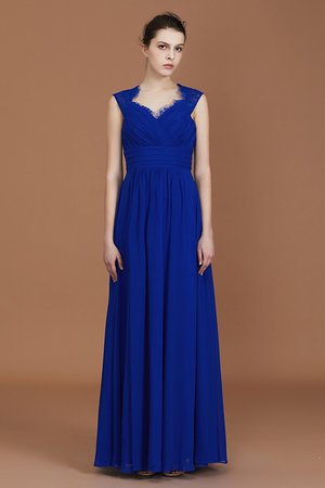 Engelhaft Chiffon Herz-Ausschnitt A-Line Bodenlanges Brautjungfernkleid - Bild 7