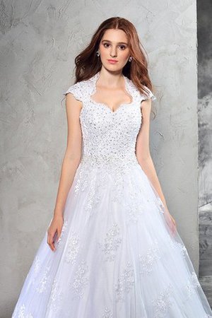 Abito da Sposa Ball Gown Cerniera Coda A Strascico Corto Moderno in Pizzo - Foto 5