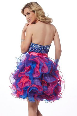 Robe fête de la rentrée naturel courte fermeutre eclair a-ligne avec sans manches - Photo 2