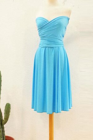 Ärmelloses gerüschtes plissiertes romantisches informelles kurzes Brautjungfernkleid - Bild 1