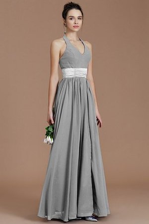 Normale Taille A-Line Ärmelloses Bodenlanges Brautjungfernkleid aus Chiffon - Bild 31