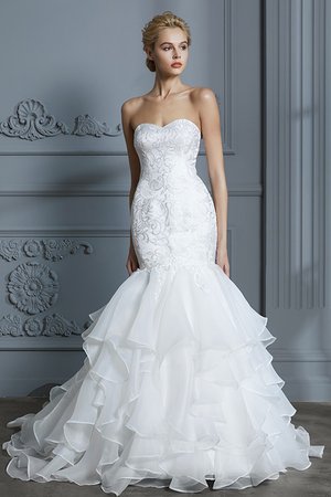 Abito da sposa moda a chiesa squisito convenzionale senza maniche con bottone - Foto 3