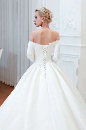 Ehrenvoll Kirche Trägerloser Ausschnitt Schlichtes Brautkleid mit Gekappten Ärmeln - Bild 6
