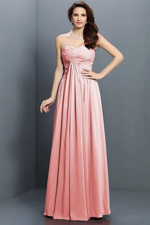 Herz-Ausschnitt Satin Ärmelloses Brautjungfernkleid mit Drapierung mit Plissierungen - Bild 21