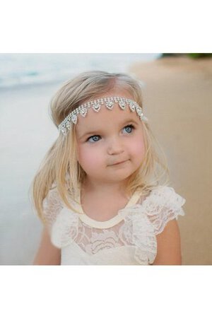 Robe de cortège enfant plissé naturel avec fleurs jusqu'au sol a-ligne - Photo 3